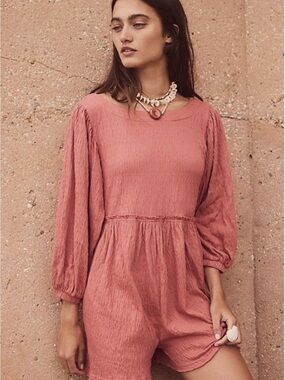 Free People Beach Beyond Obsessed Romper in Ruby Dusty size M